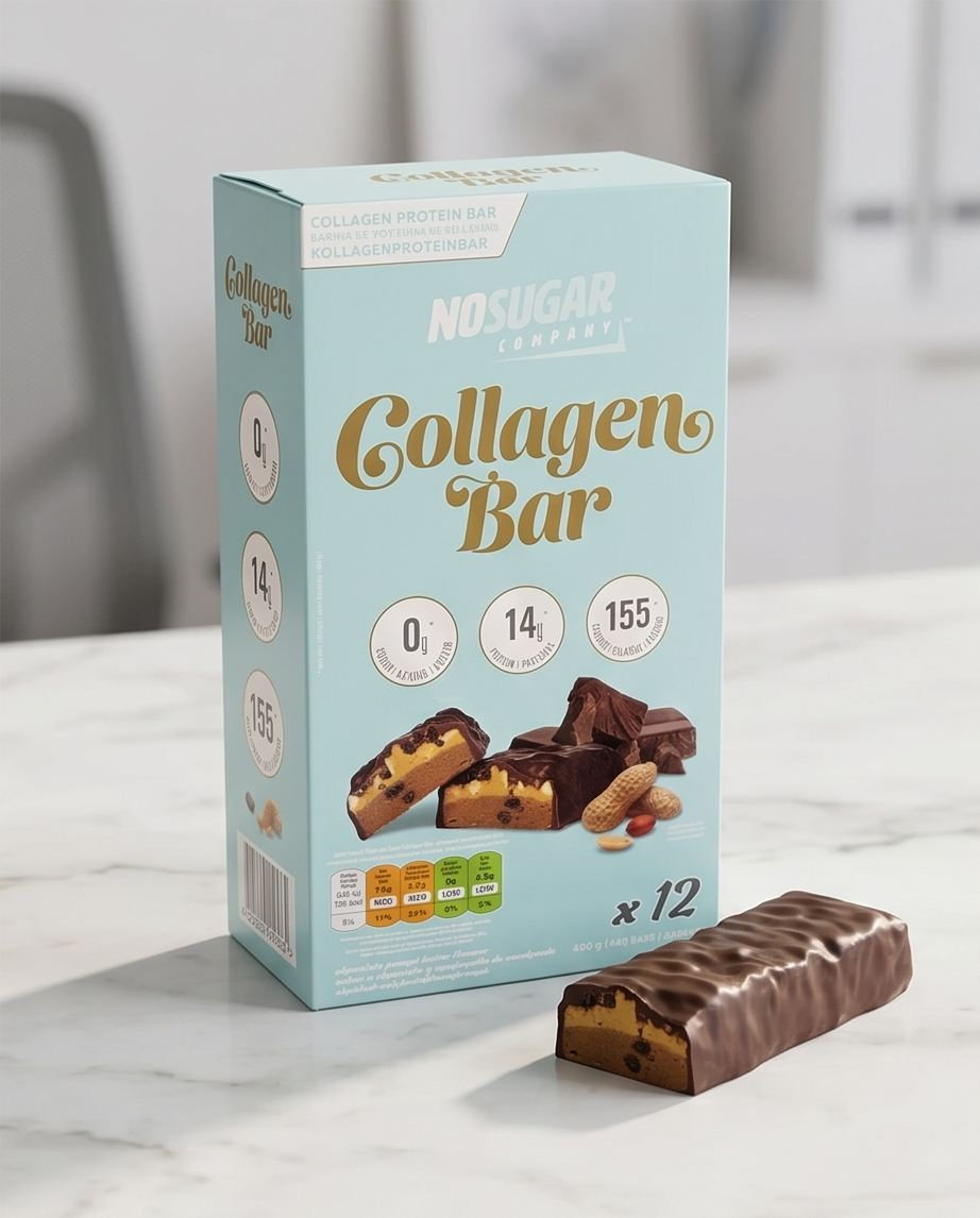 No Sugar Company Collagen Bar – Chocolate Peanut